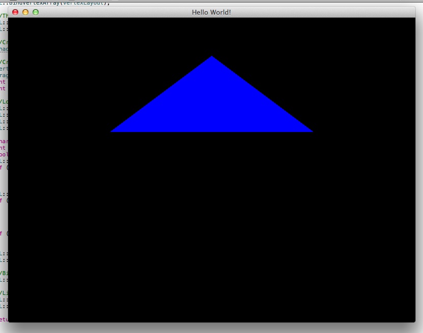 A Blue Triangle drawn to the screen